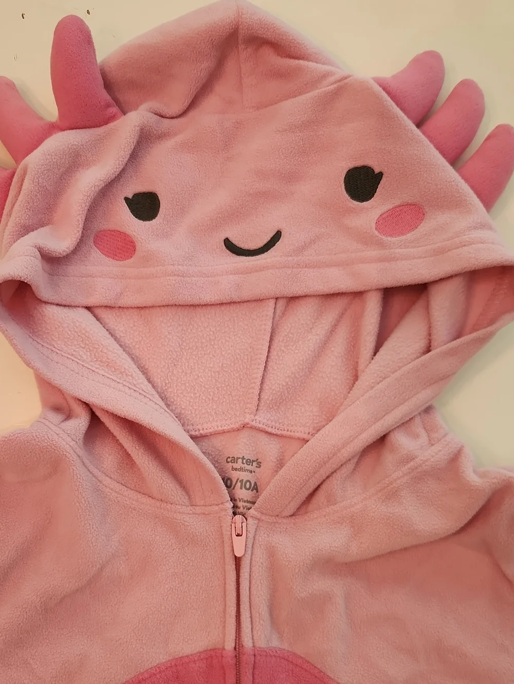 Carter's Pink Fleece Axolotyl Pajamas Costume Size 10